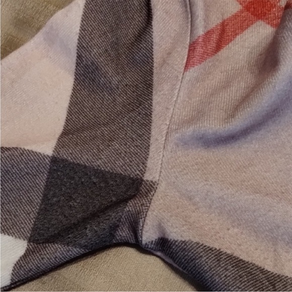 Burberry Checkered Long Sleeve Top - Brown and Red - Picture 5 of 8